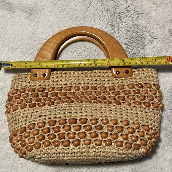 Summer clean out!!  Vintage beaded bag with solid wood handles - Picture 4 of 5